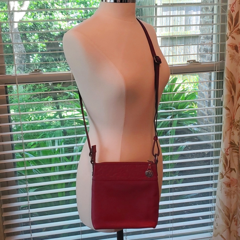 Embossed Leather Crossbody Bag